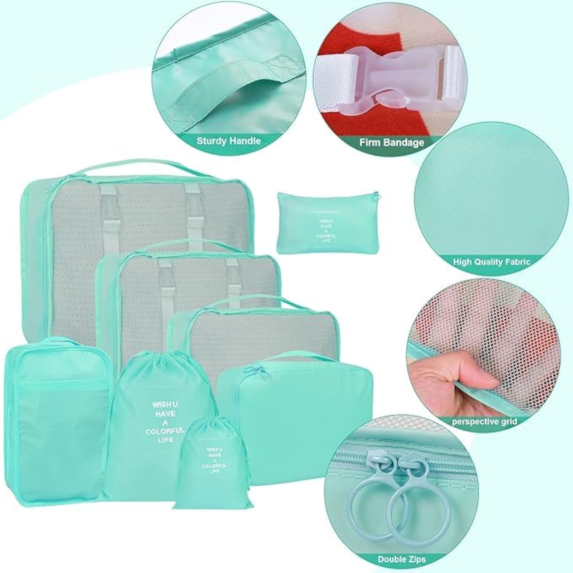 8 Set Packing Cubes for Travel Luggage Organisation