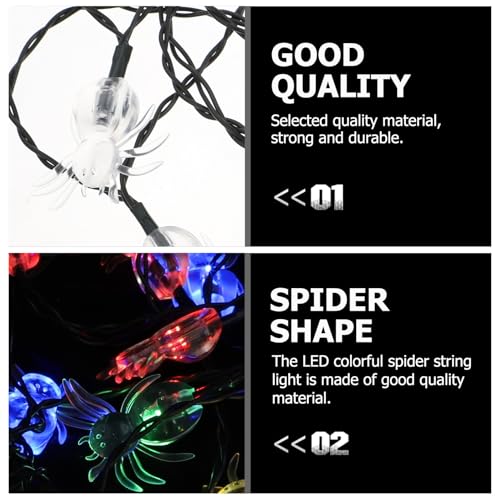 Luces solares de araña para Halloween multicolor 5m 20 LED miniatura 3