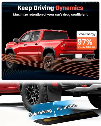 Image of Autorder Mud Flaps Splash Guards for 2019-2026 Chevrolet Silverado 1500 Accessories(ZR2, LT Trail Boss, Custom Trail Boss) No Drill Mud Guard Front Rear Mudflap Flexible ABS Thermoplastic Set 4PCS