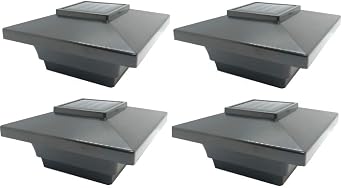 Solar 4-Pack Low Profile Black/White Will Fit 3.5"X3.5" and 4"x4" Post Deck Cap Fence LED Light Black