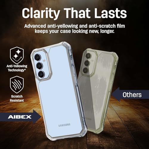 Image of AIBEX Ultra Strong Transparent Back Cover for Samsung Galaxy S25 | Crystal Clear Hard Case | Shockproof Military-Grade Drop Protection | Anti-Yellowing TPU Bumper | Scratch-Resistant PC Back