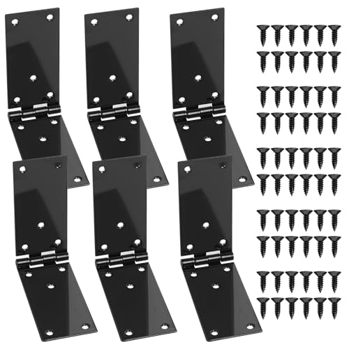 Bisagras de Puerta y Cajón de Madera 6 Piezas, Conectores Plegables y Abatibles para Cajas (200 x 45 mm)