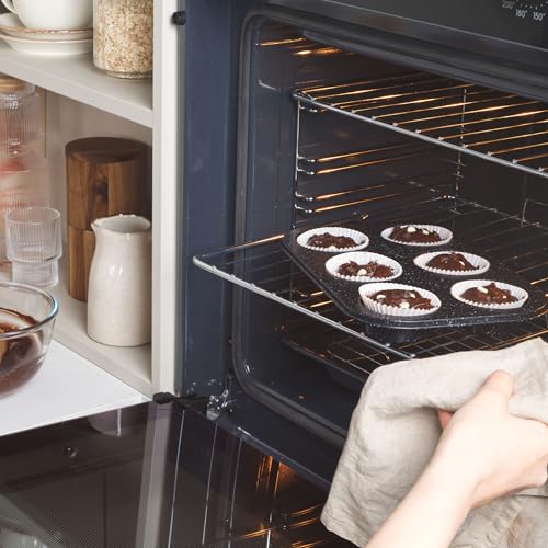 Salter Megastone 5pc Bakeware Set – 6-Cup Muffin Tray, 24cm Round Cake Tin, 27cm Loaf Pan, 37cm Baking Sheet & 36cm Roaster, Non-Stick Carbon Steel, PFOA-Free, Oven Safe Up to 220°C, Easy Clean - Image 5