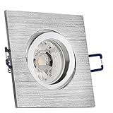 LEDANDO Einbaustrahler Set für Spanndecken Bicolor (chrom/gebürstet) 7W DIMMBAR COB LED GU10 Deckenstrahler - Spots - Deckenspots - Deckspot