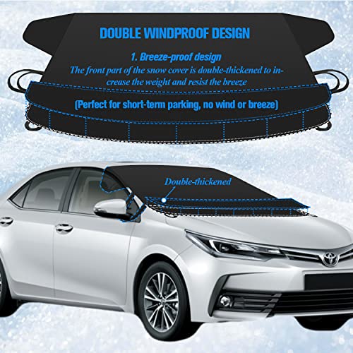 Sunny Color 2022 Thicken Windproof Car Windshield Cover Upgraded Best For Ice, Frost & Snow Removal Windshield Snow Cover For All Weather(Standard, 67X47 Inches)… #TOP2