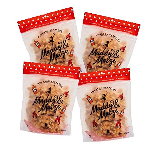 Maddy & Maize Gourmet Popcorn, Bourbon Barbecue ( 4 pack, 4oz bag) - Non-GMO, Vegan, Gluten Free