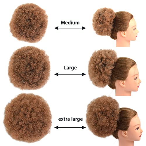 Afro Puff Drawstring Ponytail with Two Clips for Black Women Synthetic Curly Ponytail Bun Extension Hairpieces Updo Hair Extensions (Medium - Image 4