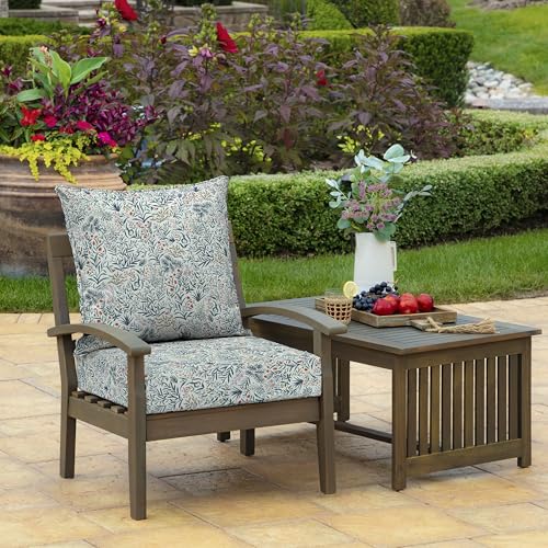 Image of Arden Outdoor Deep Seat Cushion Set, 22x24, Pistachio Botanical | Sofa, Couch, Conversation Set, Weather-Proof, Rain-Proof, Fade Resistant, Mold and Mildew Resistant