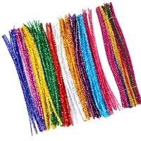 Pipe Cleaners for Craft Flowers, 200 Pcs Colored Pipe Cleaners, Pipe Cleaners for Craft, Glitter Pipe Cleaners for Craft, Long Pipe Cleaners for DIY Art Projects, Christmas Craft Supplies