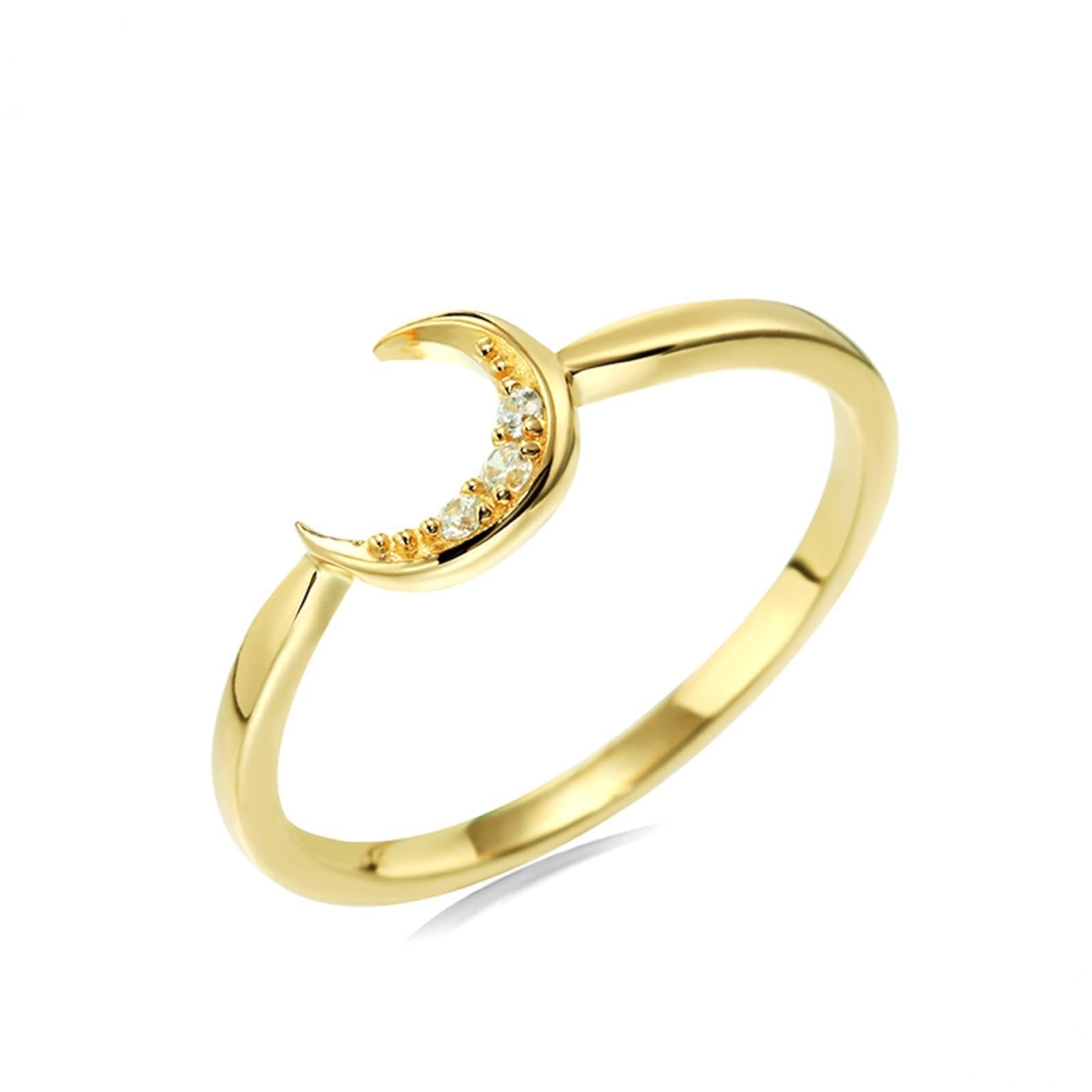 Wycian Engagement Ring For Women 18K Gold, Gold Ring zum Basteln Größe 45 (14.3) für Damen Neujahr