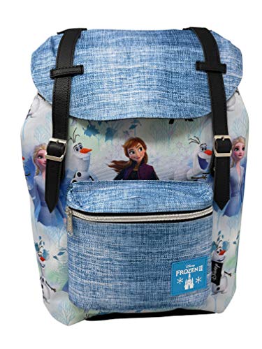 Limited KBNL Frozen 2 Allover Pattern Preppy Vintage Style 16 School Backpack Blue, Large, 20760