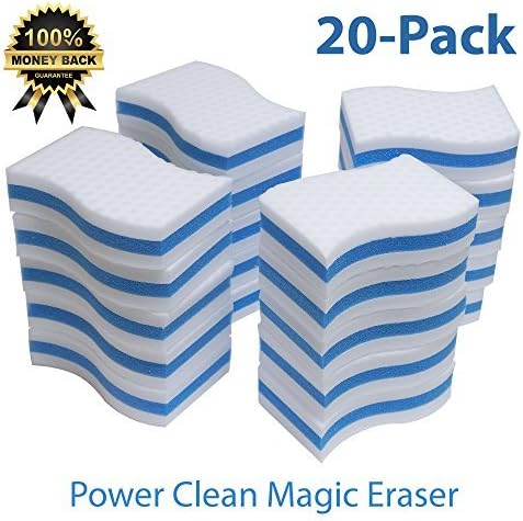 STK 20 Pack Extra Thick Power Clean Magic Eraser - Eraser Sponge for All Surfaces - Kitchen-Bathroom-Furniture-Leather-Car-Steel - Just Add Water to Erase All Dirt - Melamine - Universal Cleaner