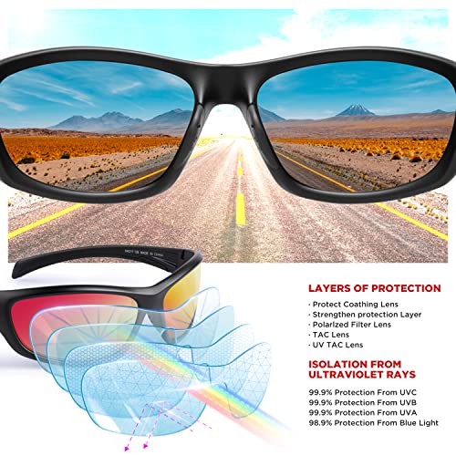 Image of RIVBOS Sunglasses for Men Women Polarized UV Protection Sports Fishing Driving Shades Cycling RB833