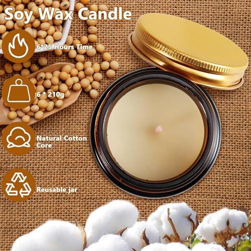Image of VERVENIX Pack of 2 Aroma Sensation Scented Candle - Delicate Aroma | Natural Soy Wax & Essential Oils | Long-Lasting Candle for Relaxation, Meditation & Home Decor