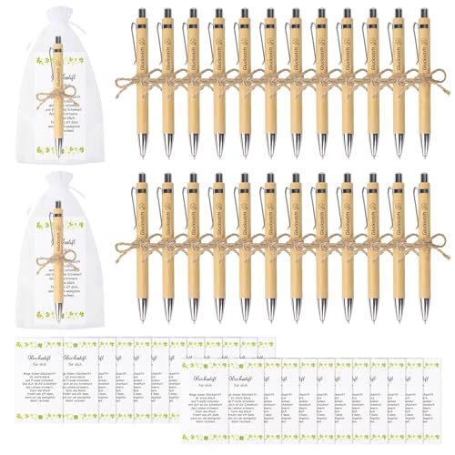 ACOMTUO 24 Stück Glücksstift Kugelschreiber Geschenke, Dankeschön Geschenke, Abschiedsgeschenk Erzieherin, Abschiedsgeschenk Schüler Grundschule, Abschiedsgeschenk für Kollegen Schüler