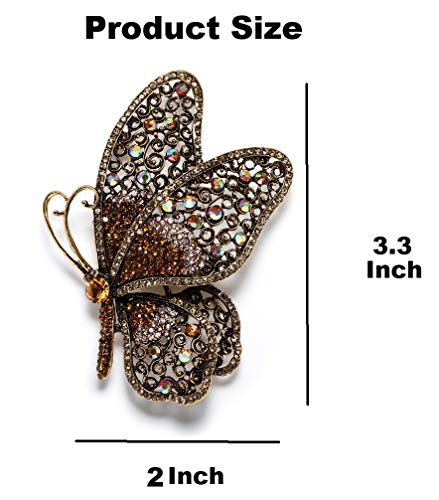 Image of Variety Styles Butterfly Brooch - Multi-Color Rhinestone Crystal Brooch Pin Cute Butterfly Shape Corsages Brooches Decoration Gift for Women