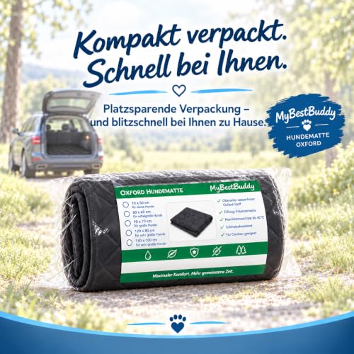 MyBestBuddy Hundematte Oxford wasserfest 140x100 cm XXL, Outdoor, schmutzabweisend und 40°C waschbar - Hundebett für sehr große Hunde, 140 x 100 cm