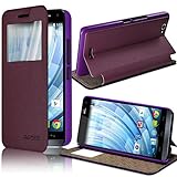Categoria telefono/smartphone Seluxion – Custodia S-View funzione supporto colore viola per WIKO GETAWAY + Pellicola di protezione