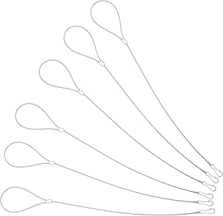 IFANLANDOR 6pcs Hanging Rope Lighting Stainless Steel Cable Metal Cable Metal Fence Gate Pull Gate Opener Gate Cable Pull with Spring Gate Cable Pull Long Latch Gate Opener Latch Pull Cord