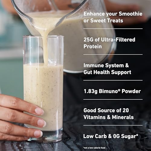 Image of Isopure sopure Protein + Gut Health & Immune Support Powder, Vanilla Creme, 25g Whey Protein with Prebiotics & Vitamins, 12 Servings (Pack of 4)