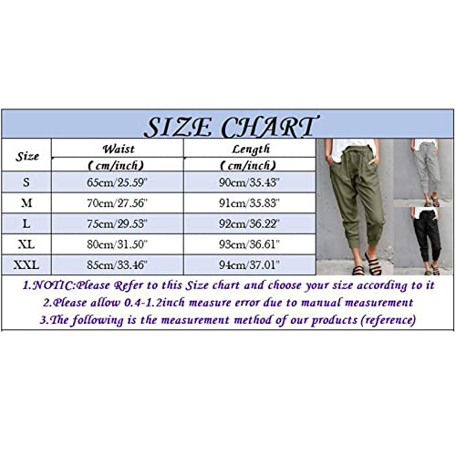 Pantaloni da donna in lino, a vita alta, lunghi