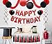 Red and Black Birthday Decorations for Women Men, Paper Lanterns Clover Garland Honeycomb Balls Hanging Swirls Foil Fringe Curtains Balloons for Girls Boys 13th 16th 18th 21st 30th 40th 50th 60th 70th