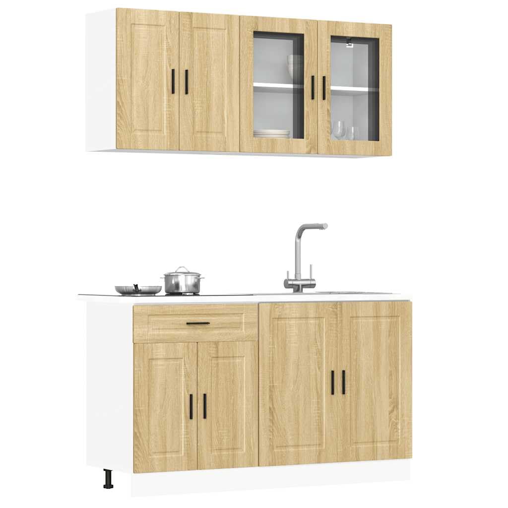 Mueble Cocina Kalmar Roble Sonoma 4 pzas Madera contrachapada