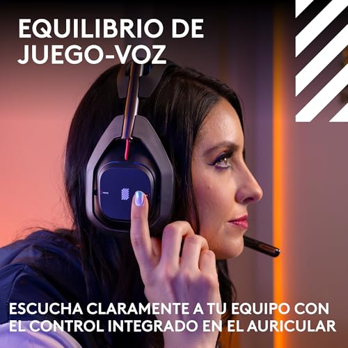 Logitech G Astro A50 Lightspeed Auriculares inalámbricos para Gaming + Base (5.ª Gen), Pro-G Graphene, Cambio Entre 3 Sistemas, USB-C, Xbox, PS5, PC, Nintendo Switch, Switch 2, Bluetooth - Negro