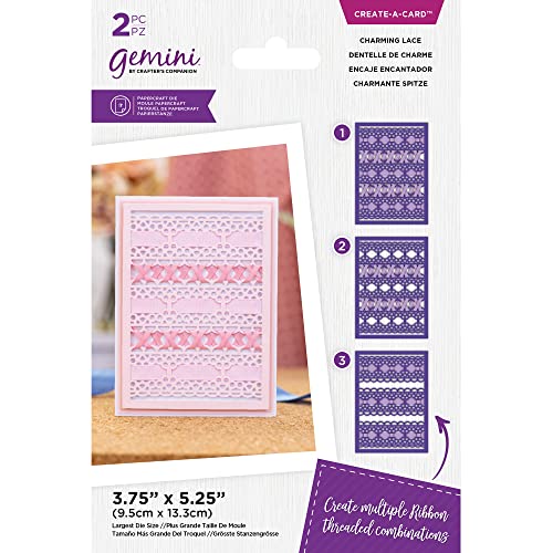 Image of Gemini Create a Card Ribbon Threading Metal Cutting Die - Charming Lace