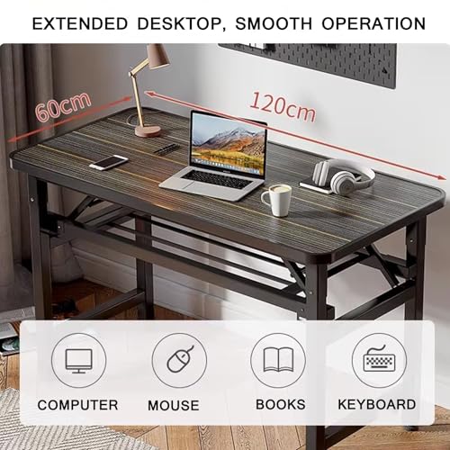 Bureau d'ordinateur pliable 120x60 cm pour camping et exposition