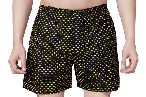 Image of Men's Cotton Printed Regular Fit Boxer Shorts | Soft & Breathable Innerwear | Comfortable Boxers | Lightweight & Stylish Nightwear