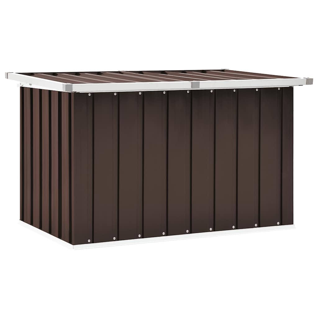 Coffre de jardin, marron, 109 x 67 x 65 cm, en acier galvanisé, résistant aux intempéries, pour coussins, couvertures, meubles de jardin, patio extérieur, balcon