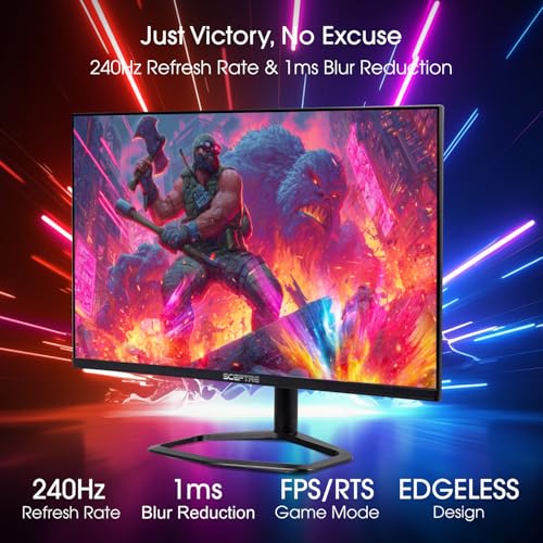 Image of New! Sceptre 27 inch 240Hz Gaming Monitor AMD FreeSync Premium HDMI x2 DisplayPort x2 1ms100% sRGB Build-in Speakers Machine Black 2026 (E275B-FWD240 Series)