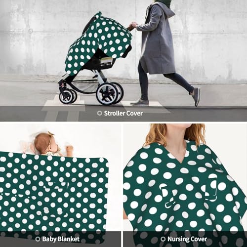 Housse de siège auto bébé à pois bleu sarcelle doux et respirant