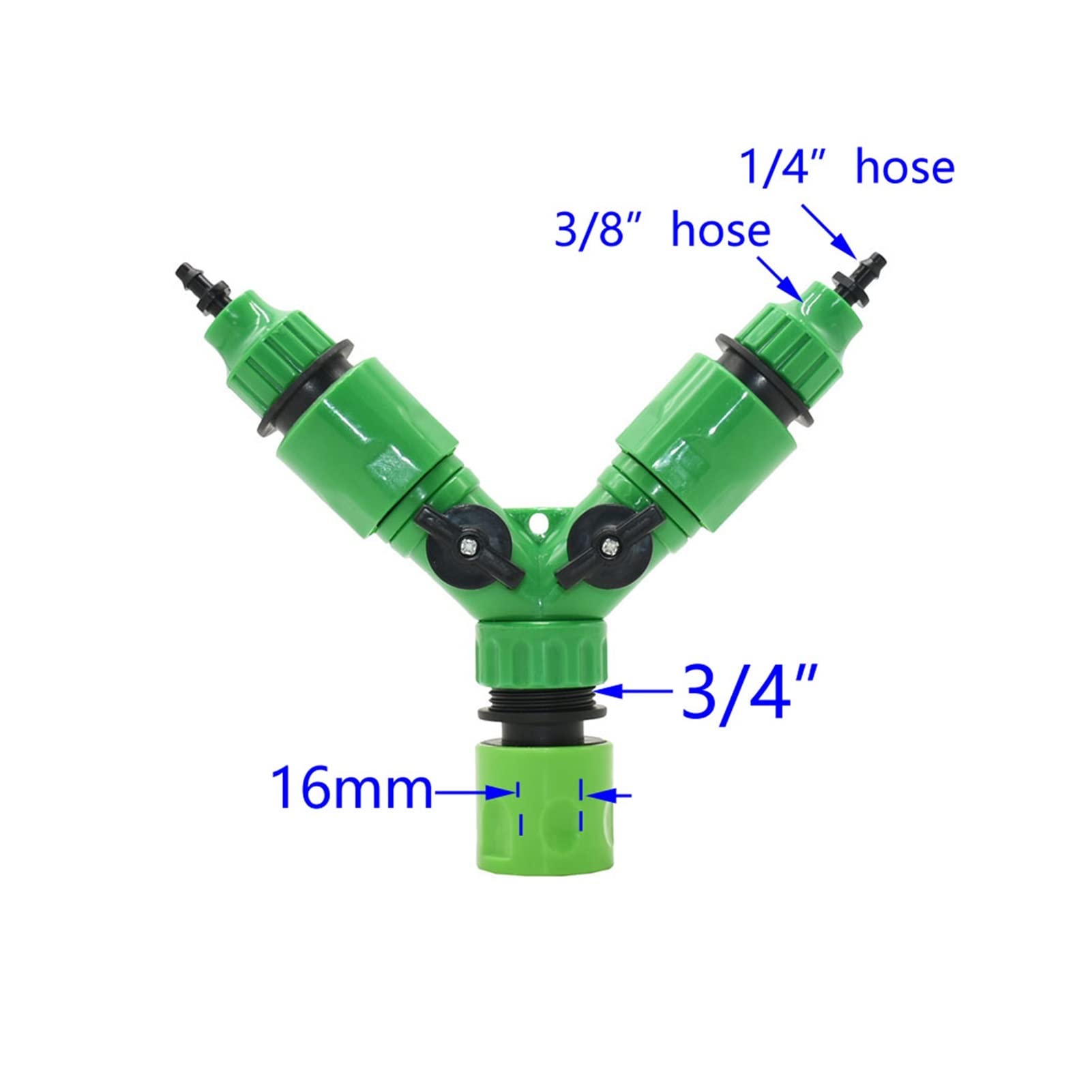 Adaptador de Conector de Utilidad Adaptador de Conector de Manguera 1/4 3/8 Pulgadas Manguera de Jardín Divisor Deua de 2 Vías Y Grifo de Jardín Hembra 1/2 3/4 1" a 4/7 8/11 1 Juego de Acoplamiento Rá