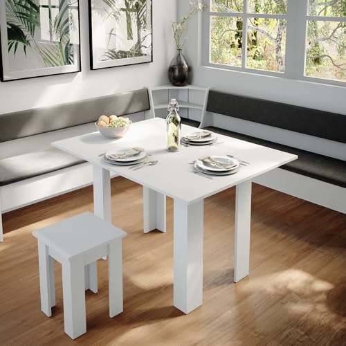 Vicco Gruppo Panca Ad Angolo Bianco 210 X 41.5 Cm Con Tavolo - 5