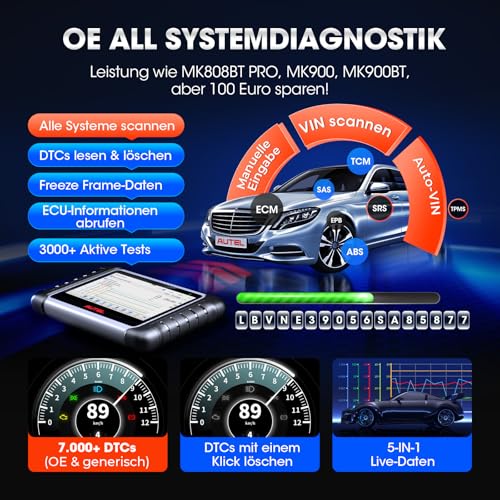 Autel MaxiCOM MK808S OBDII-Diagnosegerät für Mehrmarken-Service