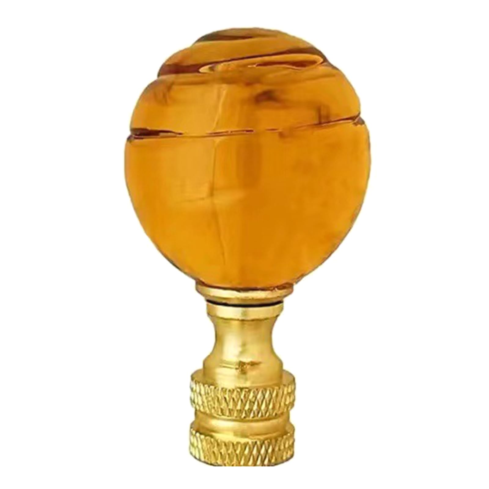Whoasyst Elegant Lamp Finials Decorative Lighting Accessories Shade Finials Table Cresting Glass Brass Texture Glass Harp Knob