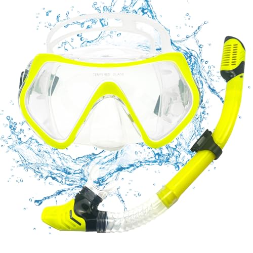 POPOYU Schnorchelmaske Erwachsene,Schnorchelset Tauchermaske Erwachsene,Taucherbrille mit Schnorchel Tauchmaske CO2 Sicher Cressi Taucherbrille zum Schnorcheln Alternative Schnorchelausrüstung(Gelb) POPOYU Schnorchelmaske Erwachsene,Schnorchelset Tauchermaske Erwachsene,Taucherbrille mit Schnorchel Tauchmaske CO2 Sicher Cressi Taucherbrille zum Schnorcheln Alternative Schnorchelausrüstung(Gelb)
