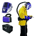 Parweld XR940 Air Fed Auto Darkening Welding Helmet - Rechargeable Air Purifying Respirator Welders Mask