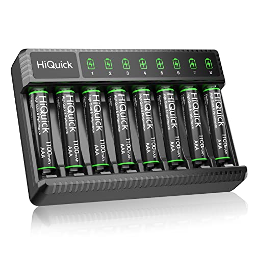 HiQuick Rechargeable AAA Batteries (8 Pack), 1.2V Ni-MH Low Self Discharge & Pre-Charged 1100Mah AAA...