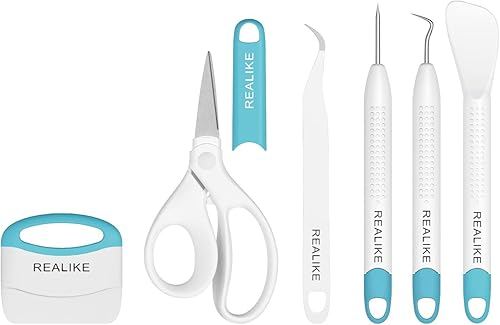 REALIKE Juego de herramientas de desmalezado de vinilo, kit de herramientas de vinilo para manualidades, raspador, espátula, pinzas, tijeras, REALIKE Juego de herramientas de desmalezado de vinilo, kit de herramientas de vinilo para manualidades, raspador, espátula, pinzas, tijeras,