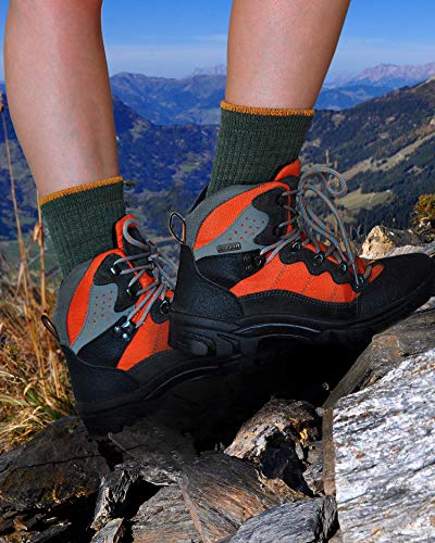 Image of Women's Outdoor Hiking Walking MERINO WOOL Thick Boot Socks, Ladies Anti-Blister Cushioned Warm Wicking Camping