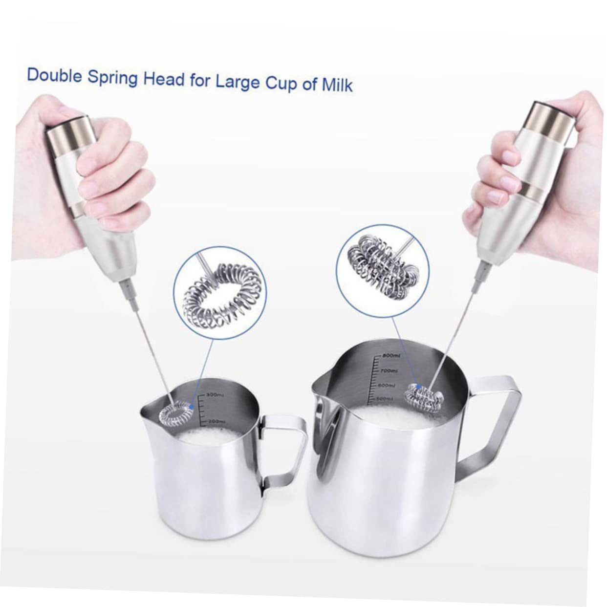 Montalatte Manuale In Acciaio - Frusta Per Cappuccino E Schiuma Latte Portatile - Foto 6