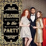 Welcome to The Party Door Banner Decor: Roaring 20s Gatsby Theme Party Decorations - Jazz Style 1920s Door Cover for Retro Birthday Retirement Movie Night New Year Bachelor Event Supplies - Image 4