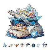 Jollitot Story Turtle Puzzles Adults Gifts Wooden 90 Pieces 8.5 * 7.8in