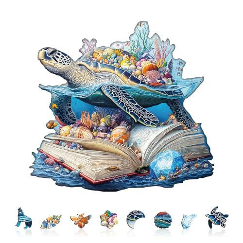 Jollitot Story Turtle Puzzles Adults Gifts Wooden 90 Pieces 8.5 * 7.8in
