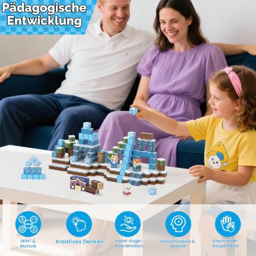 Magnetbausteine 100 Teile - Magnetisches Bauspielzeug für Kinder ab 3 Jahren - STEM Lernspielzeug mit Kreativitätsförderung- Geschenk für… – Ansicht 6
