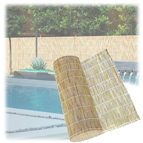 Genérico Valla De Caña - Panel Seto Cerca De Privacidad Natural Pantalla Cañizo para Balcones Pérgolas Jardín Terraza Cubierta Piscina con Brida para Cables
