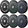 Papababe Weight Plates, 2-Inch Weights Plates Set, Floor Protective Rubber Weight Plates, 10-600lbs Bumper Plates for Barbell Strength Training & Weightlifting (Single/Pair/Full Set)